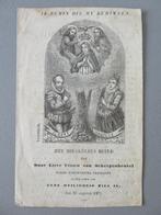 Carte de prière 1872, gravure sur cuivre Notre-Dame de Scher, Enlèvement ou Envoi, Image pieuse