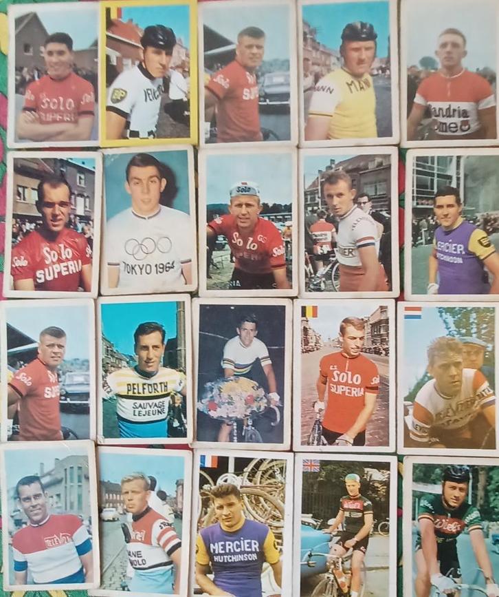 19 wielrennerkaartjes uit 1967/ Merckx/Van Looy/Poulidor/, Hobby en Vrije tijd, Stickers en Plaatjes, Ophalen of Verzenden