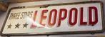 Emaille reklamebord LEOPOLD bier, Verzamelen, Biermerken, Ophalen, Gebruikt
