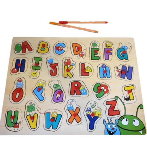 Puzzle Alphabet en bois - jouet éducatif apprentissage Monte, Enfants & Bébés, Jouets | Jouets en bois, Comme neuf, Autres types