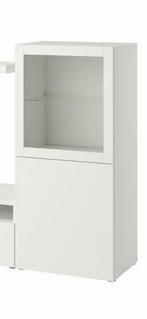 Witte vitrinekast, wijnkast. Met glasplaat bovenop., Huis en Inrichting, Ophalen, Zo goed als nieuw