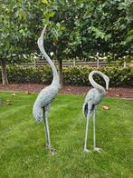 2 Bronzen kraanvogels/ reigers lage prijs verweerde patina!, Ophalen of Verzenden, Gebruikt, Overige materialen, Dierenbeeld
