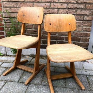 Vintage houten kinder-/kleuterstoeltjes Inca