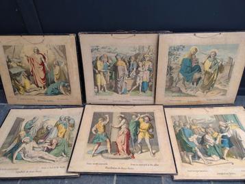 Antieke schoolplaten Godsdienstles, Antiek en Kunst, Antiek | Schoolplaten, Ophalen