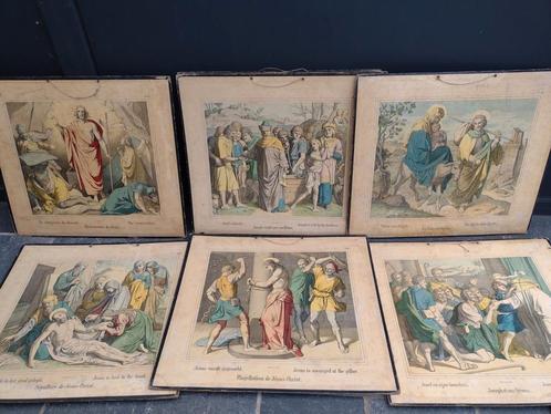 Antieke schoolplaten Godsdienstles, Antiek en Kunst, Antiek | Schoolplaten, Ophalen