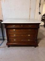 Antieke houten schuivenkast met marmer, Ophalen