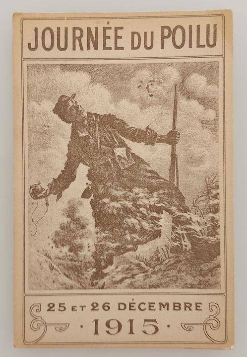 WW I - 1915 - Military PC - Soldier - 'Journée Du Poilu', Collections, Cartes postales | Thème, Non affranchie, Politique et Histoire