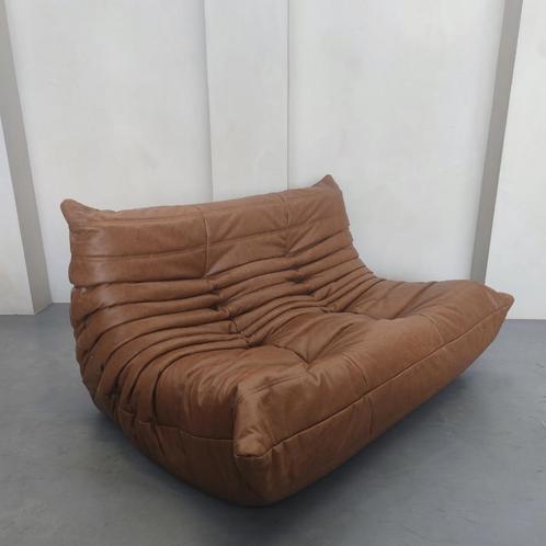 Ligne Roset Togo - Tweezits Cognac naturel leder, Huis en Inrichting, Fauteuils, Nieuw, Leer, 125 cm of meer, 100 tot 125 cm, Ophalen of Verzenden