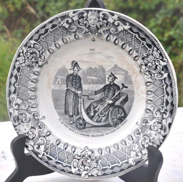 assiette creil et montereau n8 decor et texte, Antiek en Kunst, Antiek | Wandborden en Tegels, Ophalen of Verzenden