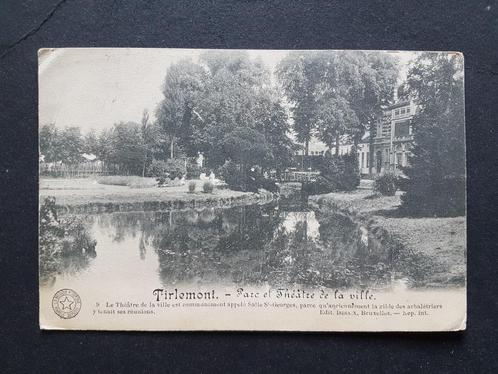 Tienen Thienen Tirlemont Parc et Théâtre de la ville, Verzamelen, Postkaarten | België, Gelopen, Vlaams-Brabant, Voor 1920, Ophalen of Verzenden