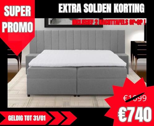 SUPER PROMO !! Boxspring Milano, Huis en Inrichting, Slaapkamer | Boxsprings, Nieuw, 160 cm, 200 cm, Tweepersoons, Bruin, Grijs