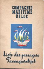 Compagnie Maritime Belge liste des passagers 1960, Comme neuf, Autres types, Enlèvement ou Envoi