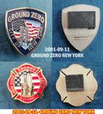2001-09-11 - lot de 2GROUND ZERO NEW YORK, Emblème ou Badge, Armée de terre, Enlèvement ou Envoi