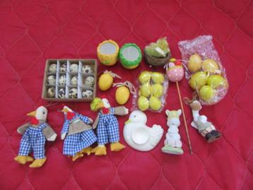 Paasdecoratie : Paaseitjes - Eend - Kip - Pasen  beschikbaar voor biedingen