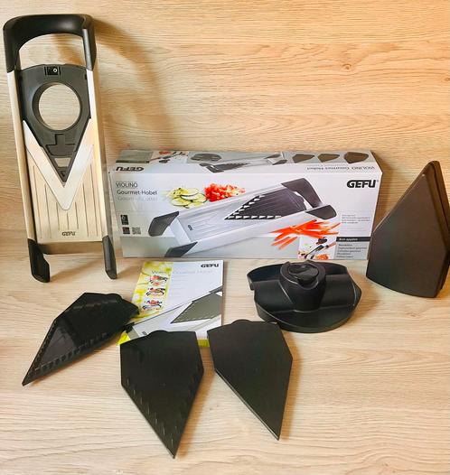 GEFU ‘Violini’ mandoline / groentesnijder in prima staat!, Huis en Inrichting, Keuken | Keukenbenodigdheden, Gebruikt, Ophalen of Verzenden