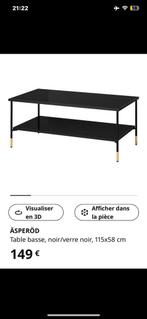 Table basse IKEA noire et dorée, Comme neuf