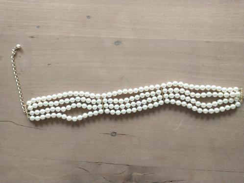* Halsketting parels, Handtassen en Accessoires, Kettingen, Zo goed als nieuw, Overige materialen, Beige, Ophalen of Verzenden