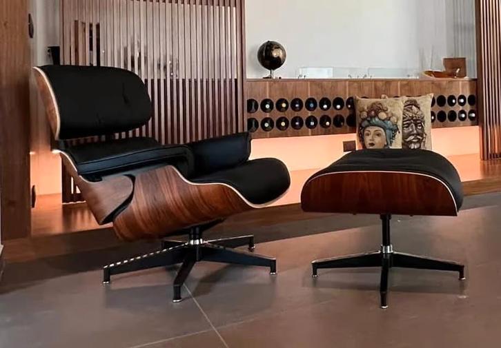 Lounge Chair en Ottoman XL Walnoot of Palissander, Antiek en Kunst, Antiek | Meubels | Stoelen en Sofa's, Verzenden