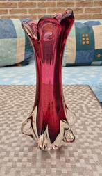 Murano Sommerso Ruby vaas sculptural vorm 30cm hoog 1.8 kg, Antiek en Kunst, Antiek | Glaswerk en Kristal, Ophalen of Verzenden