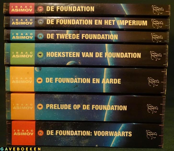 De Foundation - Isaac Asimov - A.W Bruna - 7x - Paperback, Boeken, Fantasy, Gelezen, Ophalen of Verzenden