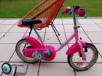 B-Twin roze meisjesfiets met wielen, Fietsen en Brommers, Ophalen, Gebruikt, 14 inch of minder, Handrem
