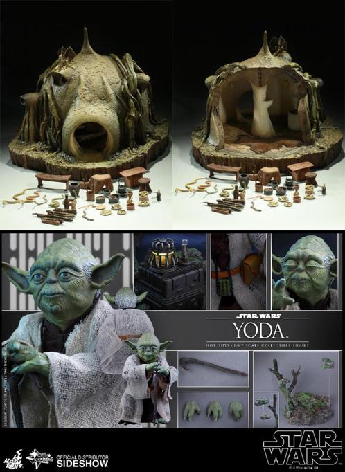 Sideshow Yoda's Hut 1/6 + Hot Toys Yoda ESB MMS369, Verzamelen, Star Wars, Zo goed als nieuw, Actiefiguurtje, Ophalen of Verzenden