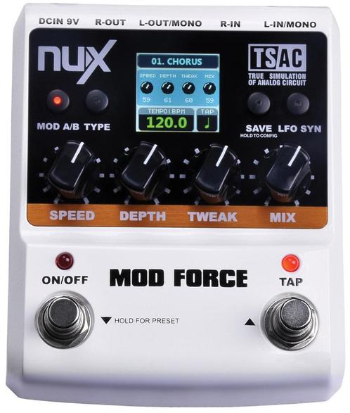 2 boites d'effets guitare NUX ModForce/TimeForce, Musique & Instruments, Effets, Utilisé, Chorus, Delay ou Écho, Reverb, Wah Wah