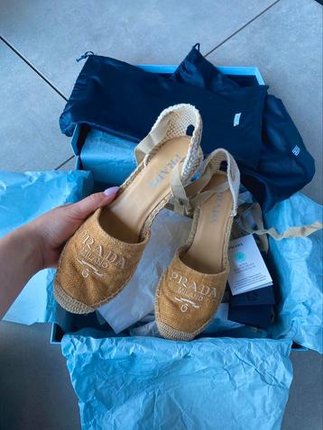 Sandales espadrilles Prada, Neuf, Beige, Sandales et Mûles, Prada