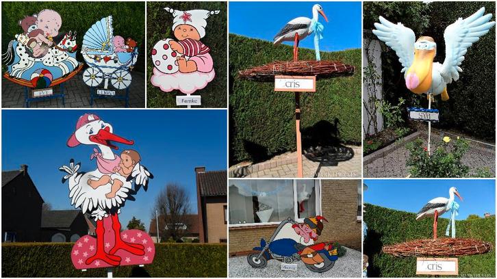 Geboortebord / ooievaar te huur zie geweldige assortiment., Kinderen en Baby's, Kraamcadeaus en Geboorteborden, Nieuw, Geboortebord