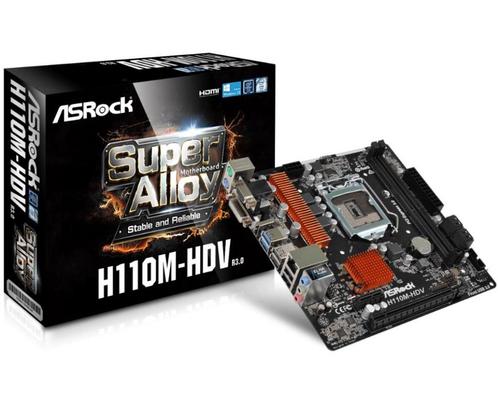 ASRock H110M-HDV R3.0 LGA1151, Computers en Software, Moederborden, Zo goed als nieuw, Intel, DDR4, Ophalen of Verzenden