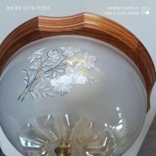 Plafondlamp nog 1 over, Huis en Inrichting, Lampen | Hanglampen, Zo goed als nieuw, Glas, Hout, Ophalen of Verzenden