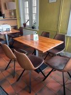 Bruine houten tafel, Ophalen, Gebruikt, 100 tot 150 cm, 50 tot 100 cm