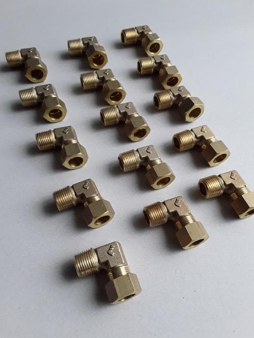 Legris koperen knelkoppelingen haaks15mm-1/2 duim nieuw, Doe-het-zelf en Bouw, Buizen en Afvoer, Nieuw, Bochten, Overige materialen