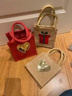3 petits sacs en toile de jute noel, Enlèvement, Neuf