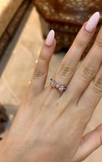 Zilveren ring met roze hartjes, Ophalen of Verzenden, Nieuw