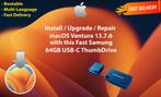 Installeer macOS Ventura 13.7.6 via USB-C Stick 64 GB OSX, Computers en Software, Verzenden, Nieuw, MacOS