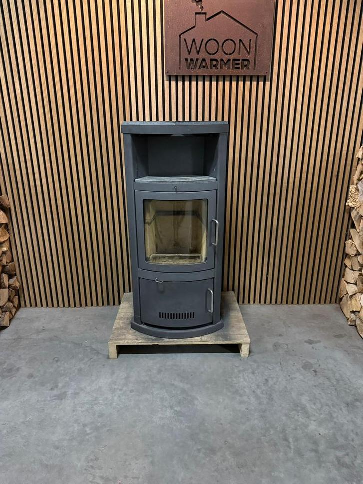 25154 Houtkachel met speksteen 8kw, Huis en Inrichting, Kachels, Gebruikt, Vrijstaand, Houtkachel, Hout, Ophalen
