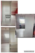mooie schuifdeurkast - hoogglans wit en spiegel, Huis en Inrichting, Ophalen, Modern / hedendaags, 100 tot 150 cm, Zo goed als nieuw