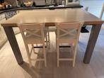 Keuken, tafel, hoge keuken tafel, stoelen, barkruk,, Ophalen, 50 tot 100 cm, Zo goed als nieuw, Vier personen