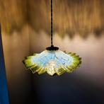 Vintage mondgeblazen Art-Deco glazen hanglamp., Antiek en Kunst, Ophalen of Verzenden