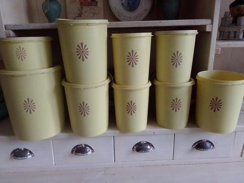 9 cilindrische Tupperware Soleil-dozen (2 zonder deksel), Huis en Inrichting, Keuken | Tupperware, Zo goed als nieuw, Bus of Trommel