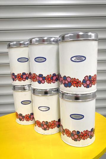 Ensemble de 6 boîtes à biscuits vintage Brabantia, Enlèvement ou Envoi, Utilisé, Biscotte, Autres marques