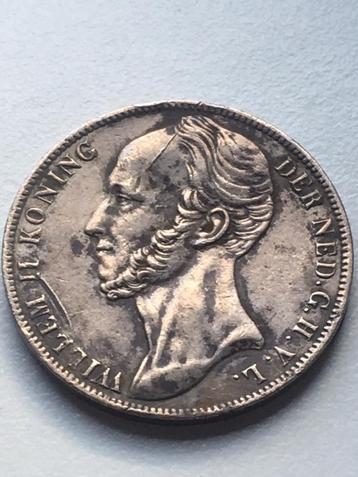 Pays-Bas 1 florin Willem II, Enlèvement ou Envoi, Monnaie en vrac, Argent, 1 florin