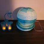 Tafeldecoratie blauw met theelichtjes op batterijen, Ophalen, Zo goed als nieuw