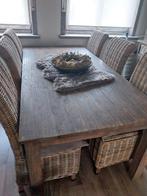 Eettafel + 6 stoelen Landelijk, Huis en Inrichting, Ophalen of Verzenden, Zo goed als nieuw