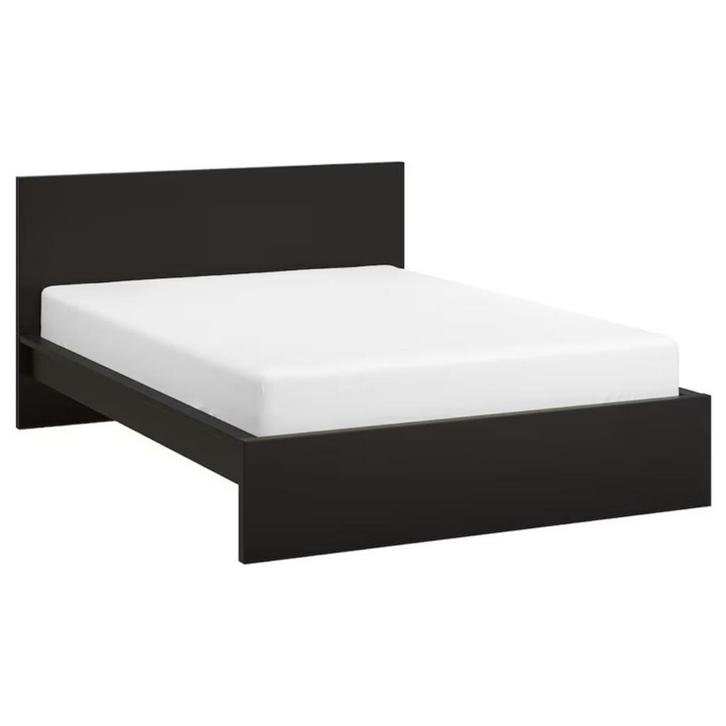 Zwart IKEA Malm tweepersoonsbed 160 x 200 cm, Huis en Inrichting, Slaapkamer | Bedden, Zo goed als nieuw, Tweepersoons, 160 cm