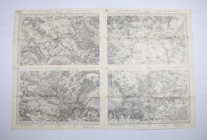 topographische kaarten Parijs, 1914, Verzamelen, Militaria | Algemeen, Landmacht, Overige typen, Ophalen of Verzenden