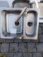 2 x gootsteen inox met kraan, Huis en Inrichting, Keuken | Keukenelementen, Ophalen, Gebruikt