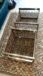 Deux tables basses en métal et vitrage, Ophalen, Minder dan 50 cm, Gebruikt, 50 tot 100 cm