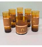 1950 5 verres à whisky seau à glace en cuir fer à cheval, Enlèvement ou Envoi, Comme neuf, Verres et Verres à shot